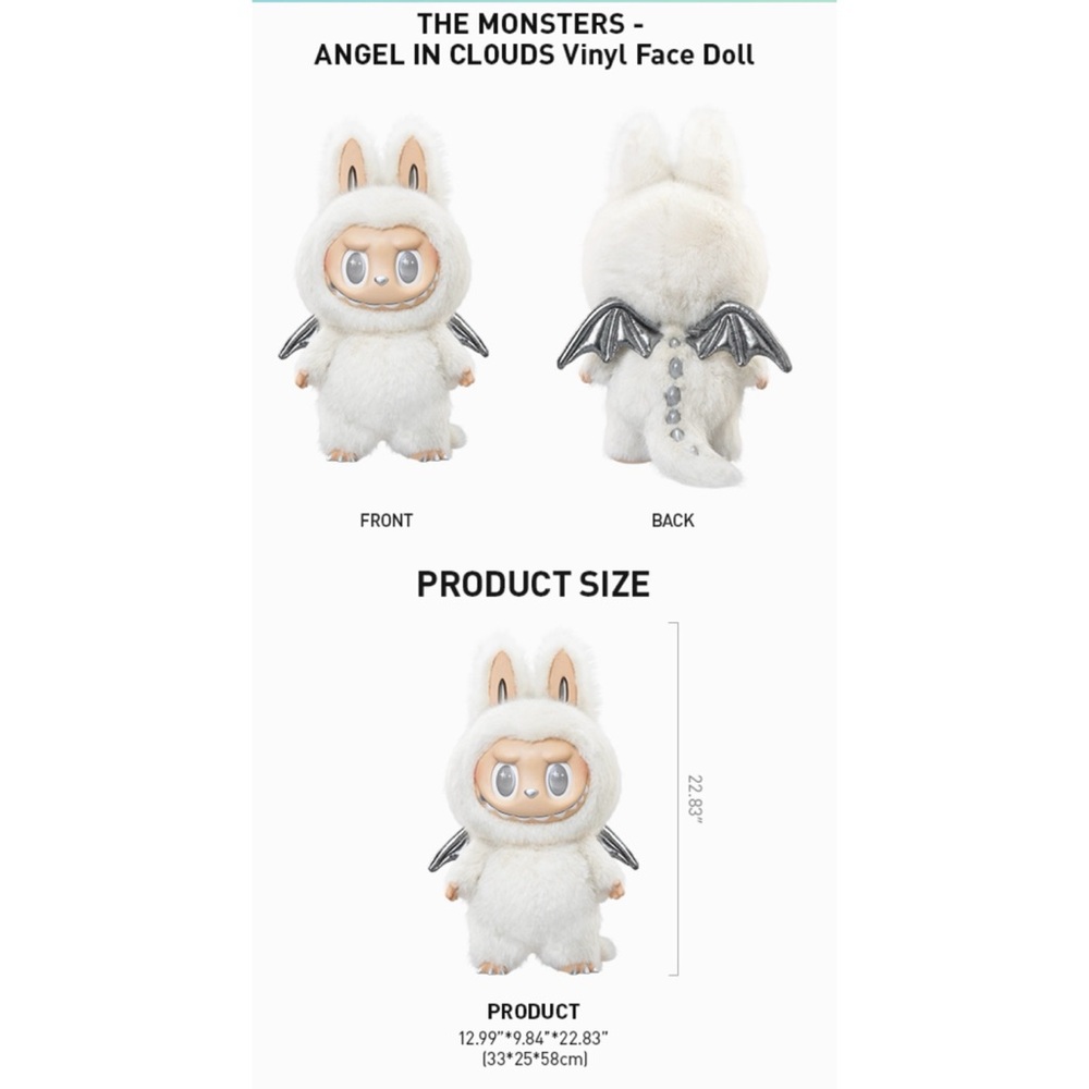 POP MART THE MONSTERS LABUBU ZIMOMO- ANGEL IN CLOUDS Vinyl Face Doll - Picture 10 of 10